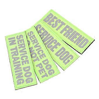 4Pcs Chien D’assistance Chien Professionnel Patchs Réfléchissant Chien Patch Étiquettes Accessoire Chien