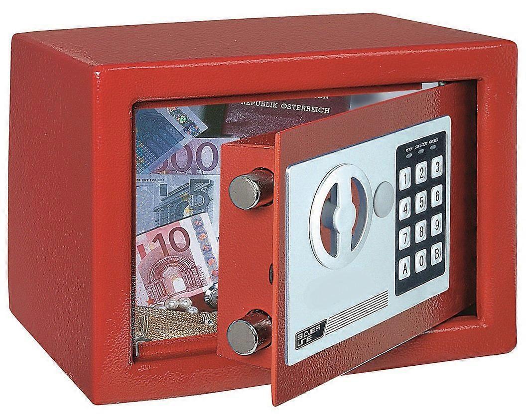 Hds1000Red Small Electronic Home Safe with Code Access and Key Backup for Office