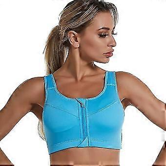 Front Zipper Sports Bra Push-up, Yoga Fitness Shockproof Running Women's Bird Eye Fabric Bralette