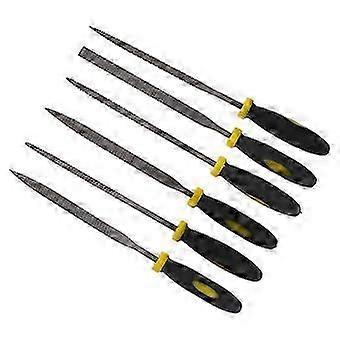 Mini-Holzfeilen-Set, 6-teilig, schwarz