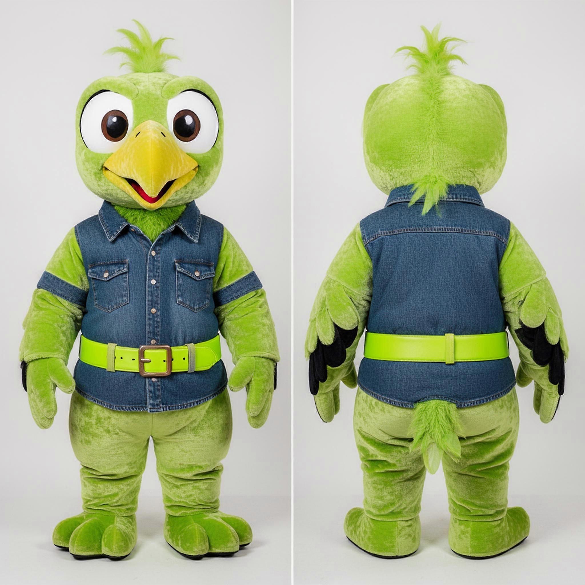 MASTICOT Lime Green Cartoon Vulture Mascot
