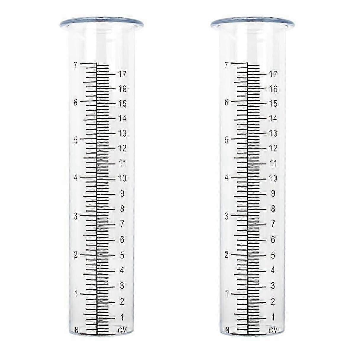 2pcs Plastic Rain Gauge Replacement Tube