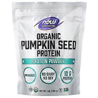 NOW Alimentos, Esportes, Proteína de Semente de Abóbora Orgânica em Pó, Sem sabor, 1 lb (454 g)