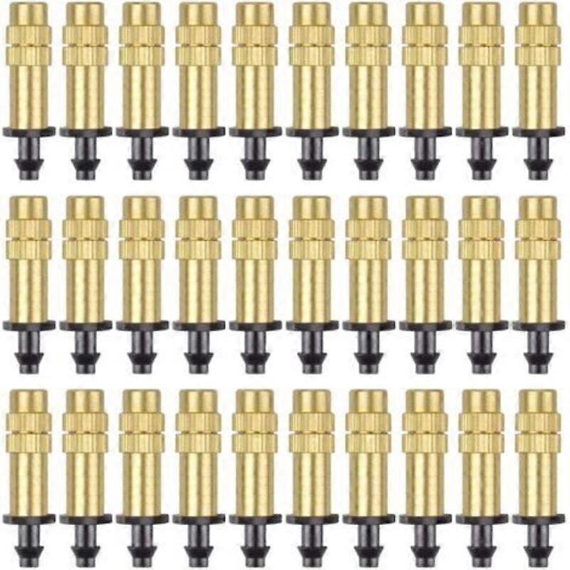 (30 Pieces) Adjustable Copper Atomization Nozzle Drip Irrigation Sprayer 4 / 7mm Micro Atomization