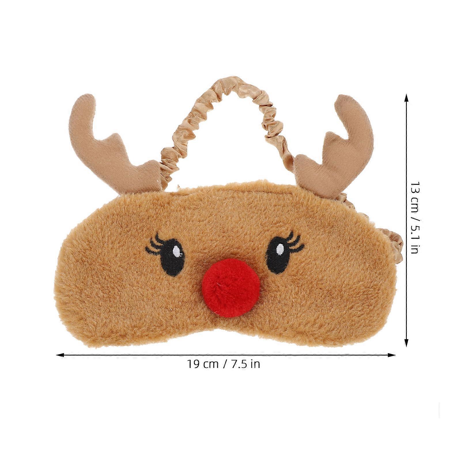 Brown Polyester Sleeping Blindfold for Sleeping Use 2Pcs Adjustable Eye Mask