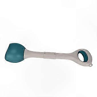 Portable Dog Waste Scoop with Handle and Hanging Buckle, Large Arc Design for Easy Cleanup and Flushable Use, Green