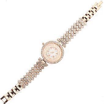 Reloj de lujo para mujer con correa de aleación con diamantes de imitación, 4 piezas para usar