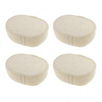 Natural Luffa Sponge Bath Balls, 4-Pack Exfoliating Shower Scrub and Full Body Massage Brush