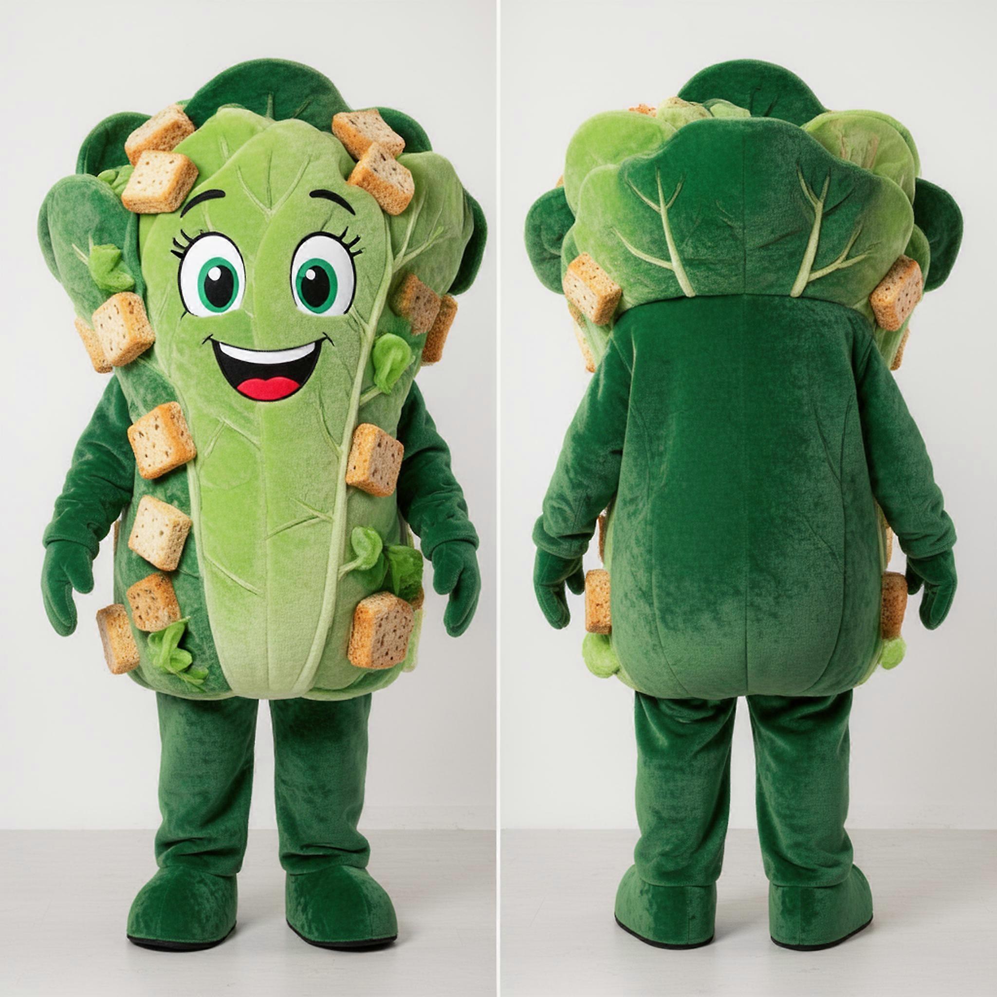 MASTICOT Forest Green Leafy Caesar Salad Mascot