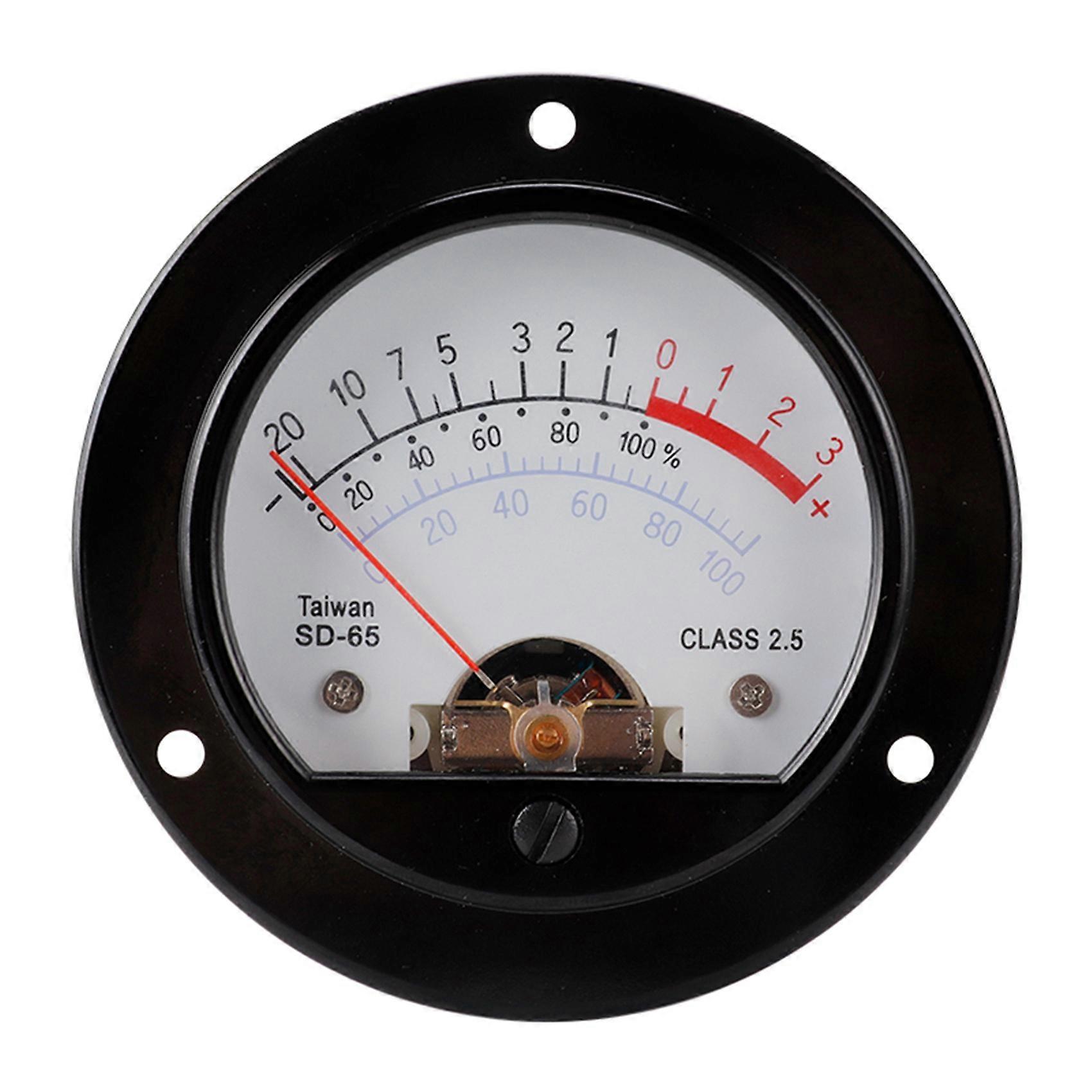 SD-65 Circular Black Pointer Meter Crown Retro Scale Vu Meter Level Voltage Strap Yellow Backlight