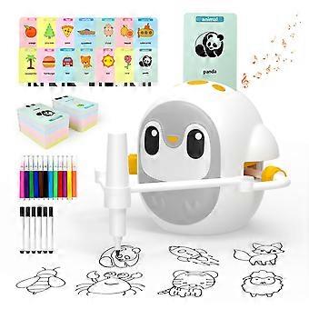 Interactive Educational Drawing Robot for Kids, Smart Painting Robot Toy with 200 Word Cards and 12 Pens, Birthday Gift for Boys and Girls