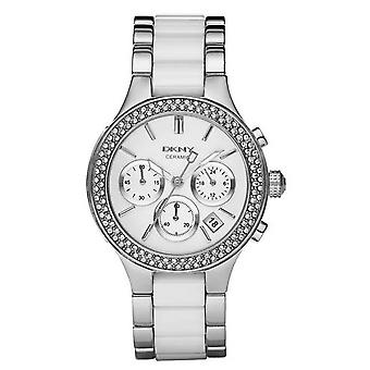 DKNY Chambers Quartz analoge vrouw horloge met keramische armband NY8181