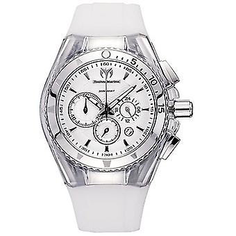 Technomarine horloge SAT SRA. cron. ESF. cor. bla horloge voor vrouwen analoge kwarts met rubber armband 110046