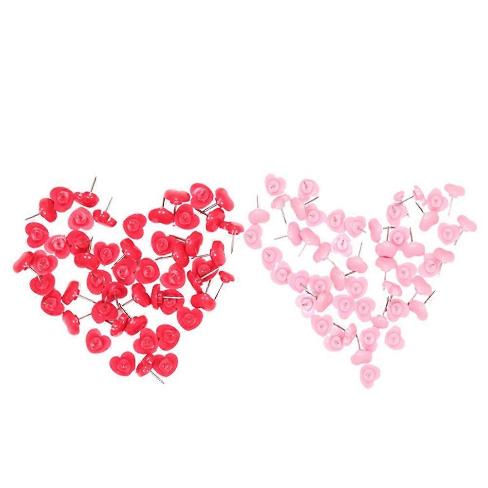 Push for Cork Board Heart Shape Plastic Box 100Pcs Decorative Thumbtacks