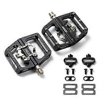 MTB mountain bike pedals - Flat platform, compatible with clip-in shoes, 9/16".