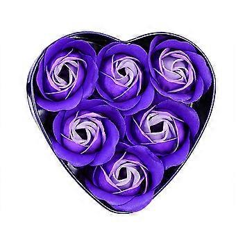 Soap Rose Flower Scented Bath Body Petal Soap Flower Case Wedding Decoration Gift Box - - M@ff