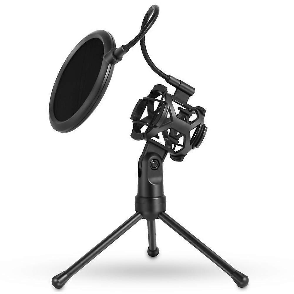 Compact Desktop Mic Stand With Built-in Filter