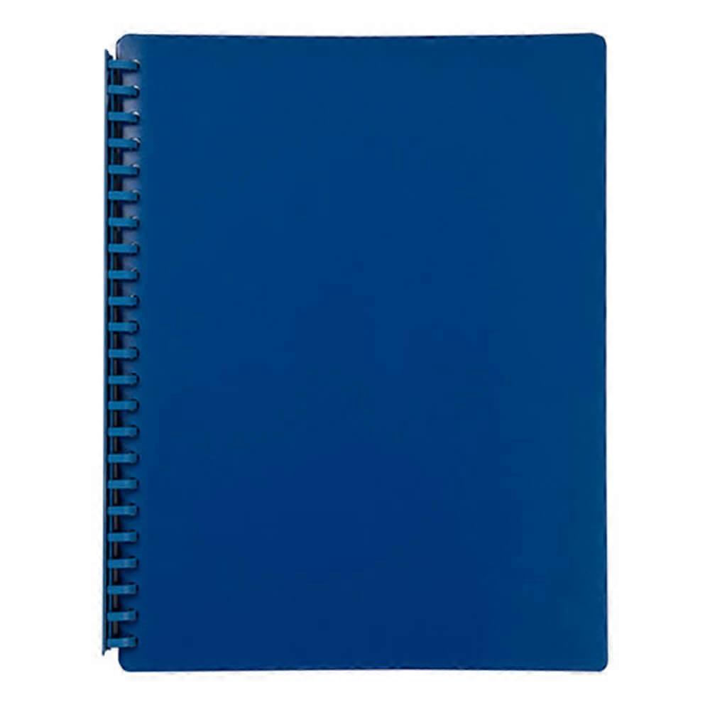 BLUE Marbig A4 Refillable Display Book 20 Clear Pockets Polypropylene Cover
