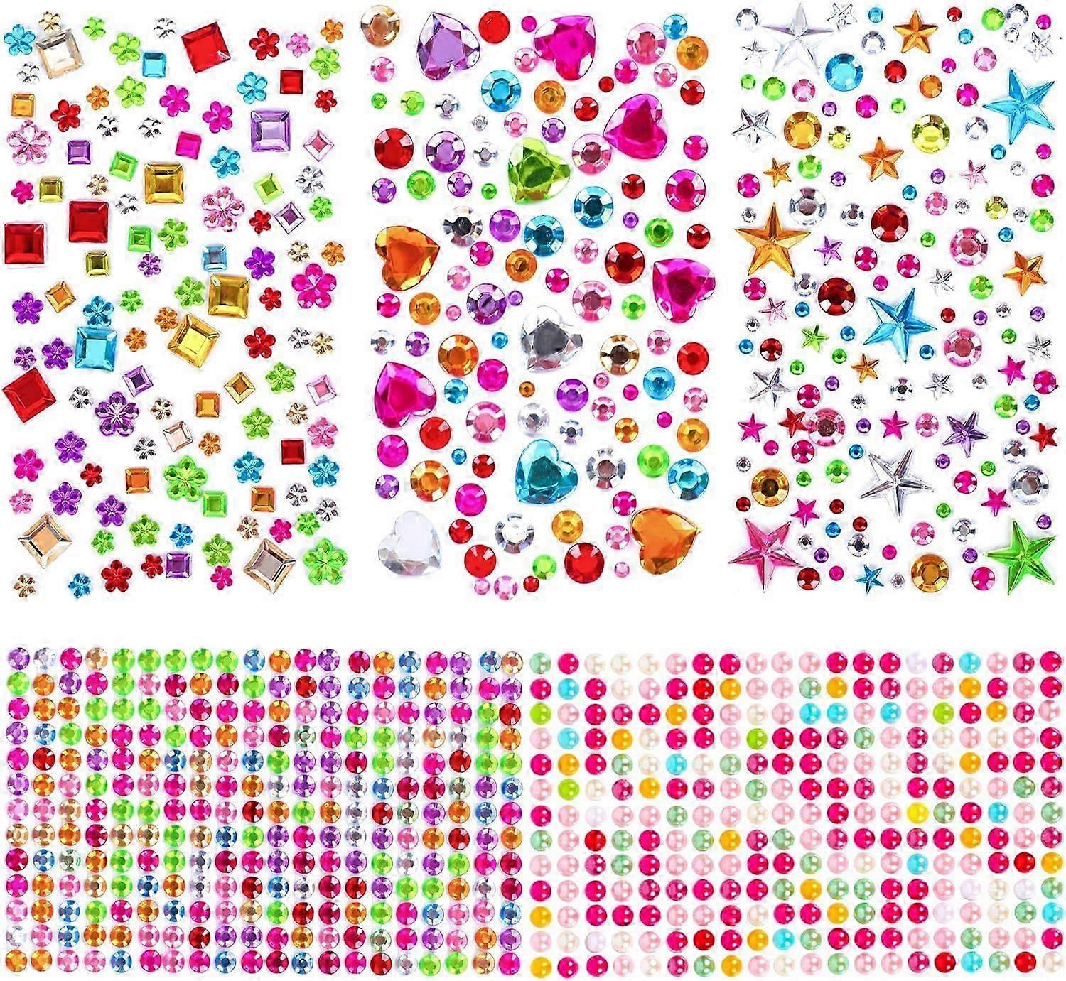880pcs Multi Shape Self Adhesive Gem Stickers