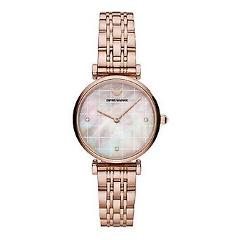 Emporio Armani AR11385 ladies' watch - Pink gold-plated steel bracelet