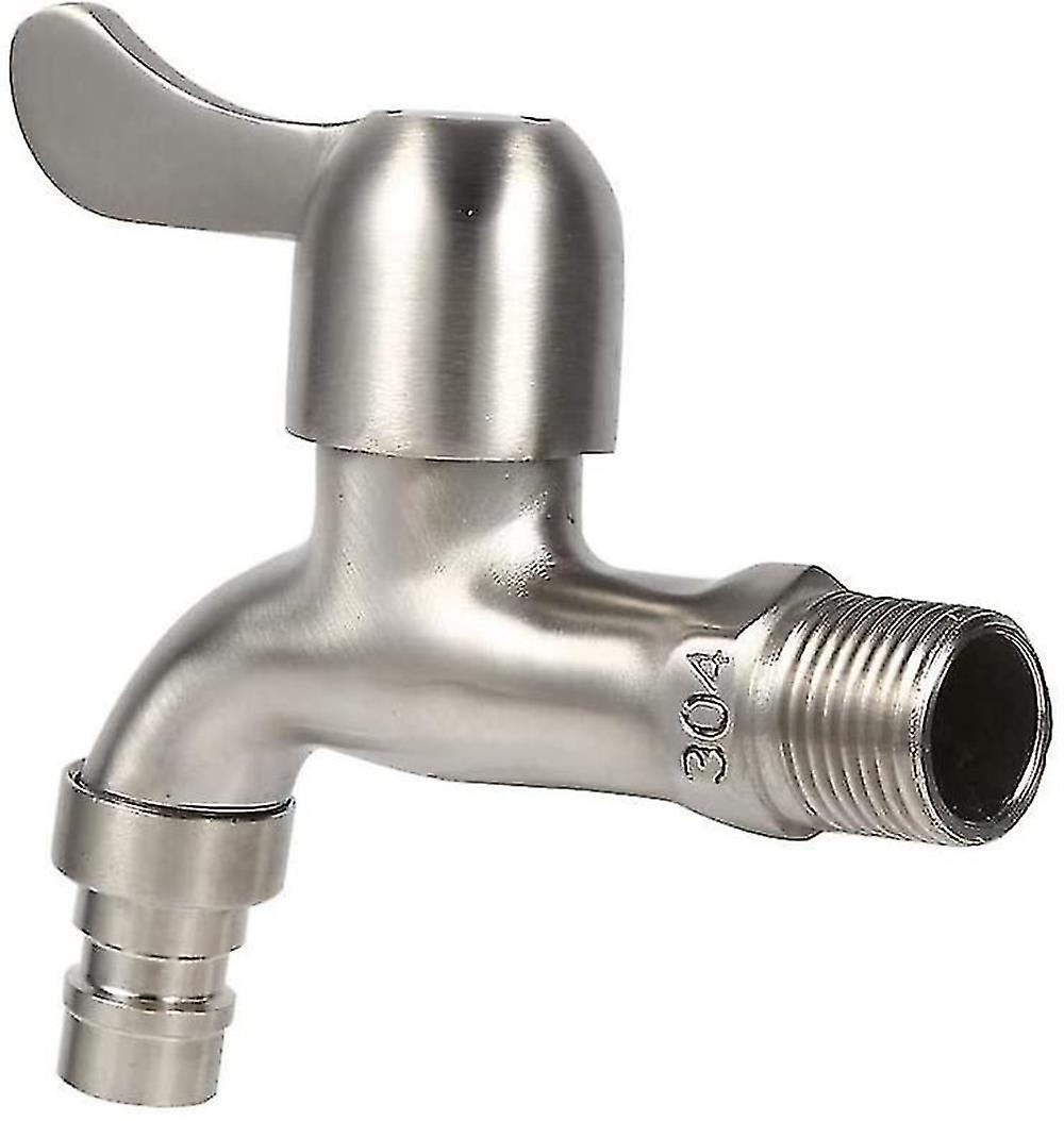 Rubinetto Da Giardino A Parete In Acciaio Inox 304 1/2" Con Adattatore 3/4" E Nastro Sigillante, Valvola Di Scarico Con Beccuccio Delicato Per Risparmio Idrico - 3