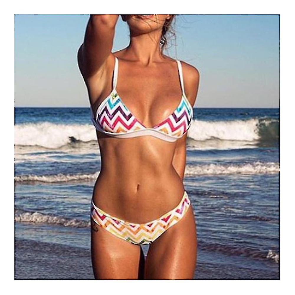 Bikini Set Rainbow Printing Triangle Swimwear Sw