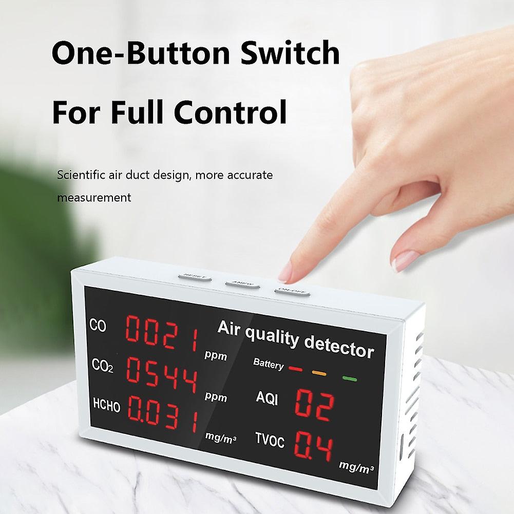 Wi-fi Smart Air Quality Monitor Co2 Meter Digital Temperature And Humidity Sensor Tester Pm2.5 Pm1.0 Tvoc Formaldehyde Detector