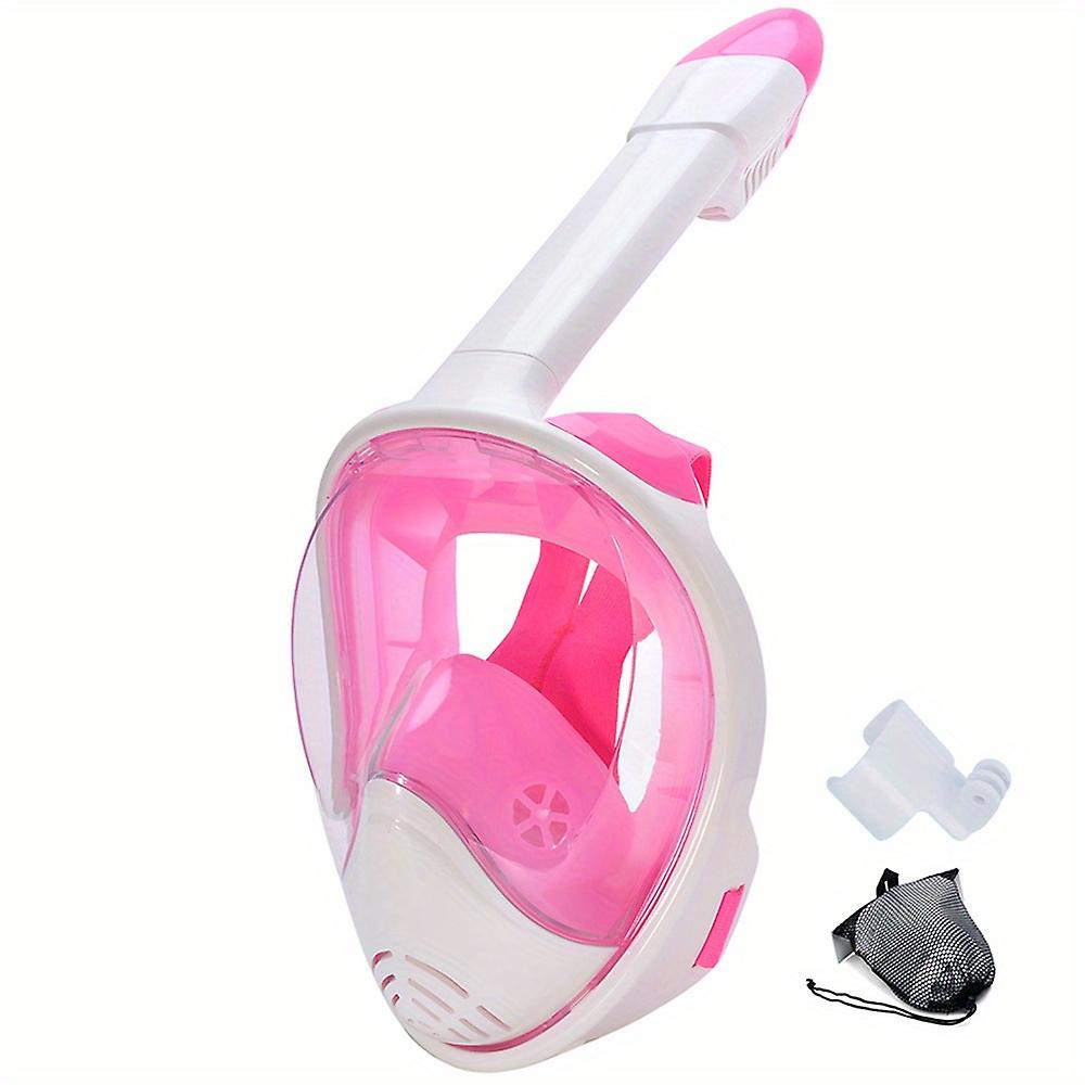 Full Face Snorkel Mask With Camera Mount 180 Degree Panoramic View Anti-leak Snorkeling Swimming Diving Goggle For Adults