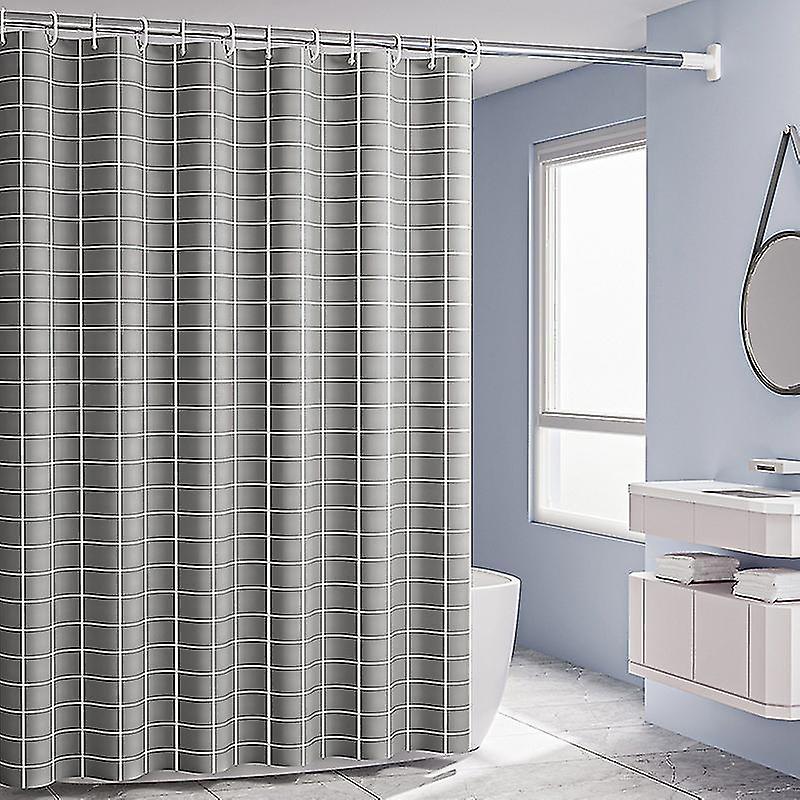 Grå Gitter Duschdraperi Vattentät Duschdraperi