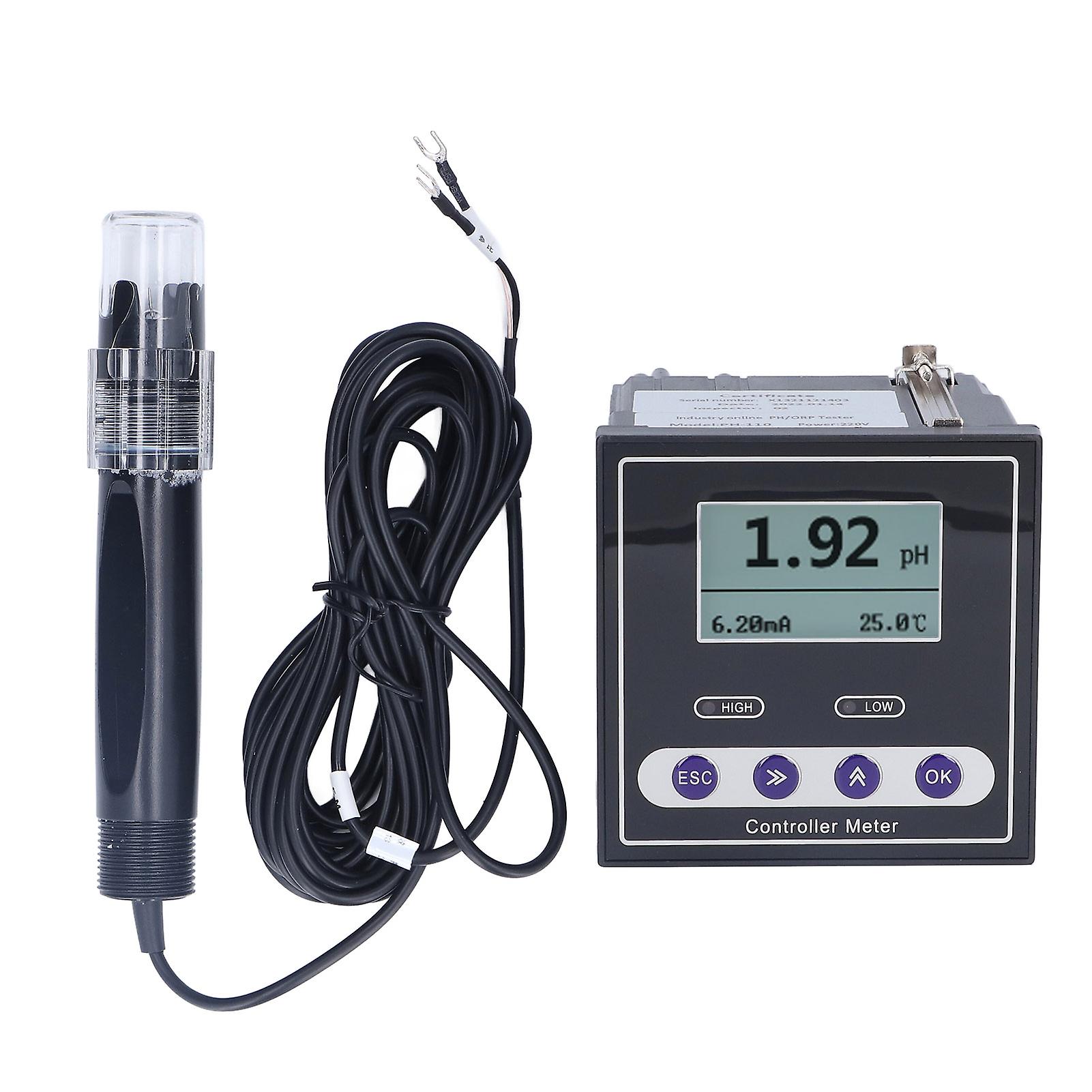 High-Precision pH/ORP Water Detector with LCD Backlight for Wastewater Treatment, 220V Powered