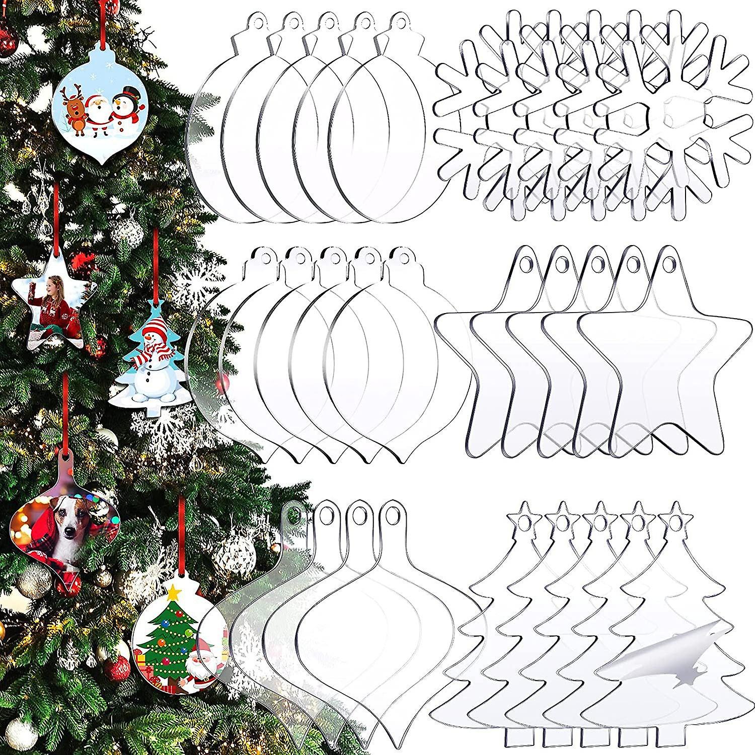 Christmas Gift Xmas Diy Transparent Crafts Transparent Round Acrylic