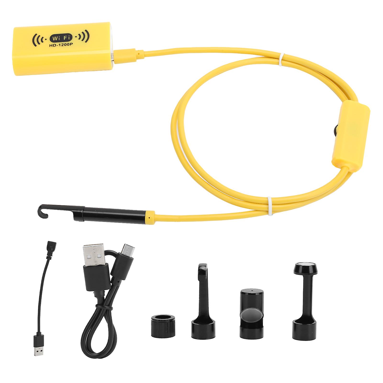 8mm HD 1200P IP68 Waterproof WIFI Endoscope Camera with LED for iOS/Android Devices