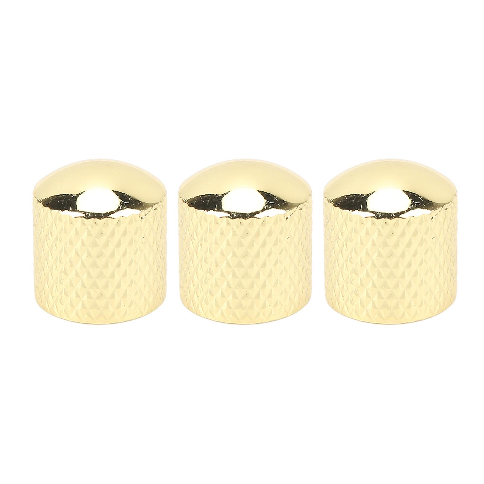 3 Stück E-Gitarren-Knopf Exquisites Aussehen Robustes Metall-Universal-Gitarren-Potentiometer-Ersatzknopf