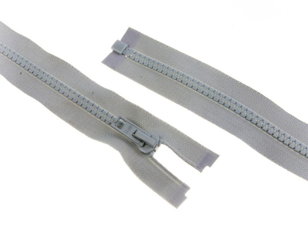 Minerva Plastic Chunky Open End Zips Light Grey - 75 cm - each