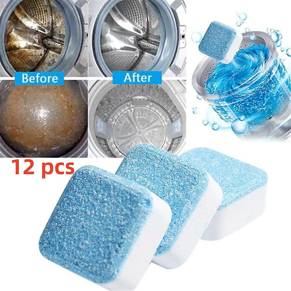 12 Pcs Washing Machine Cleaner Washer Deep Solid Cleaning Effervescent Tablets