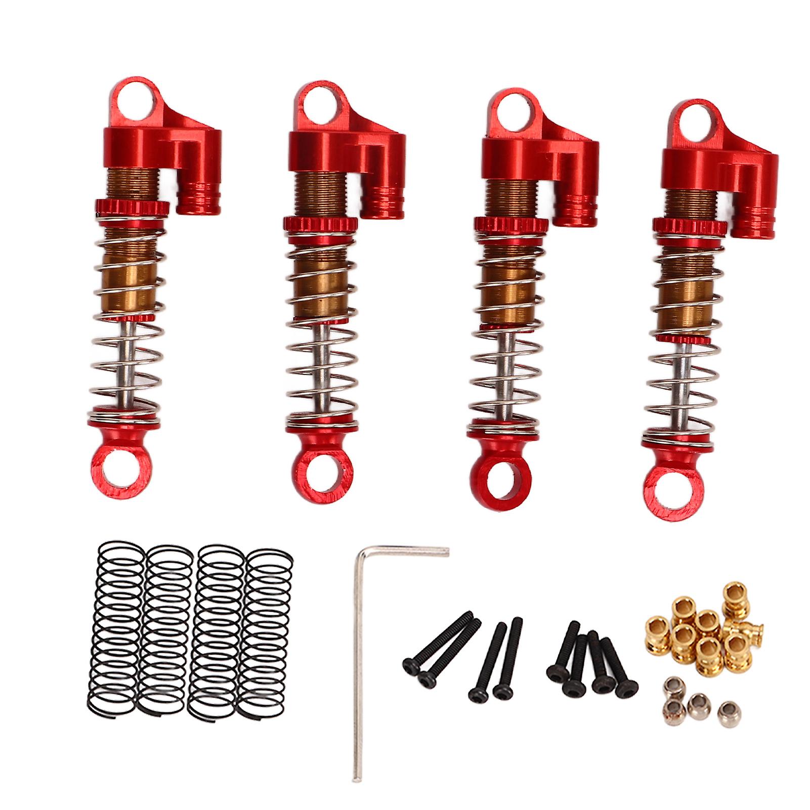 RC Shock Absorber Front Rear Adjustable Upgrade Parts RC Spring Damper for FMS FCX24 1/18 1/24 Crawler Red