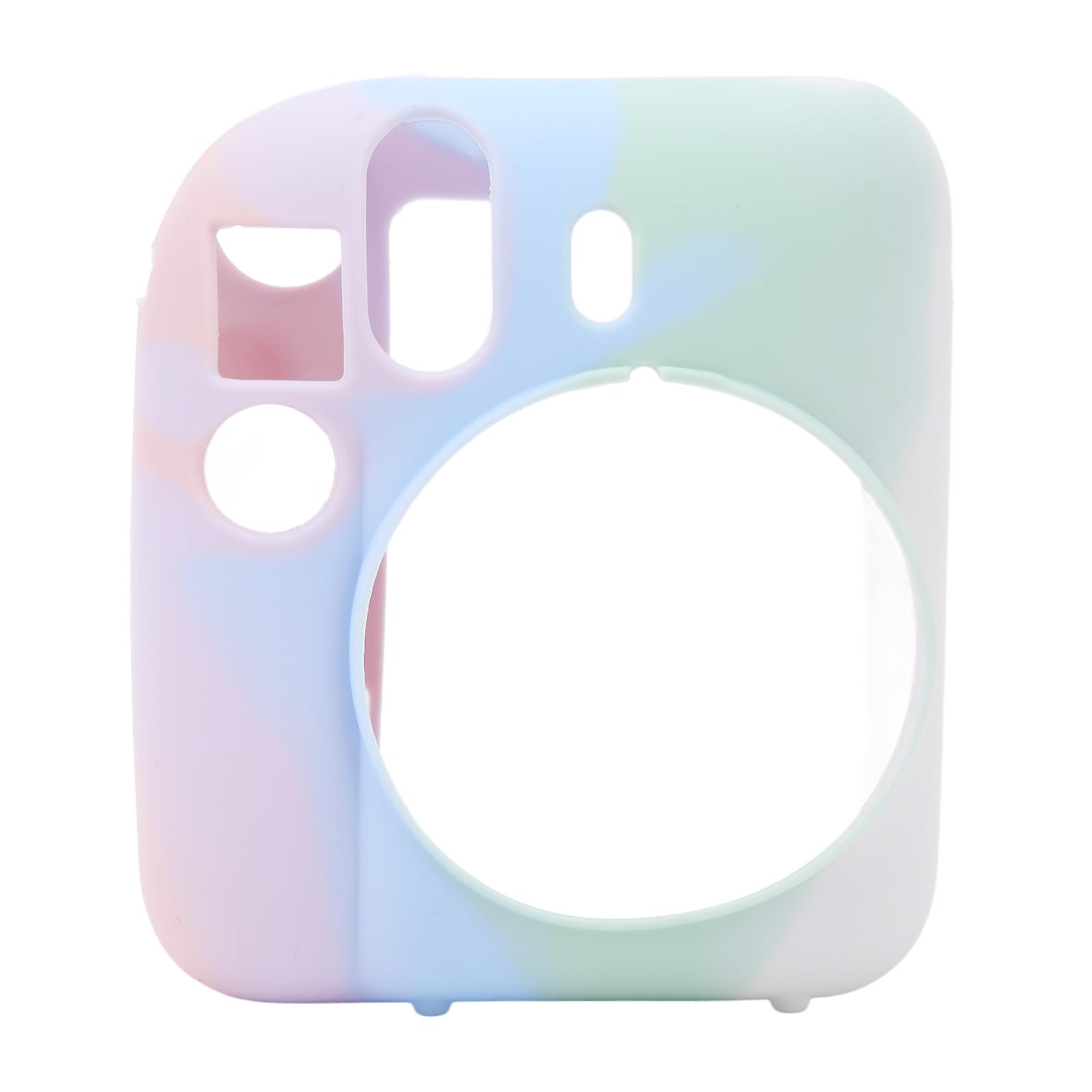 Silicone Protective Case for Instax Mini 12 Camera, High Elasticity Soft Housing Shell with Strong Resilience in Light Pink Purple Blue Green White