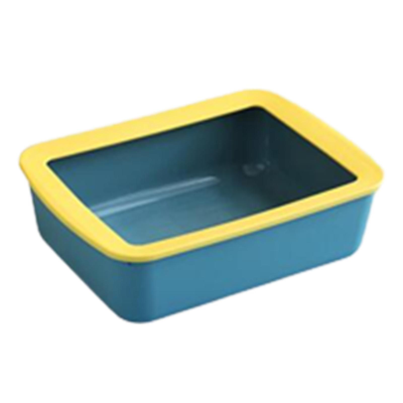 Kapalı Alan Kedileri İçin Kedi Kum Kabı, Büyük Boy Kedi Tuvaleti, Evcil Hayvan Aksesuarları, Mavi Kedi Kum Kabı