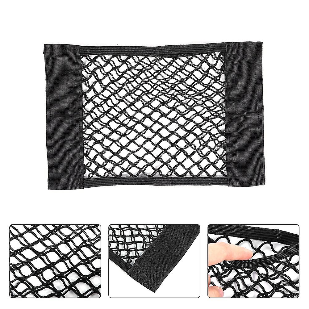 Universal Car Trunk Cargo Net Organizer 38x25cm Black Elastic Mesh