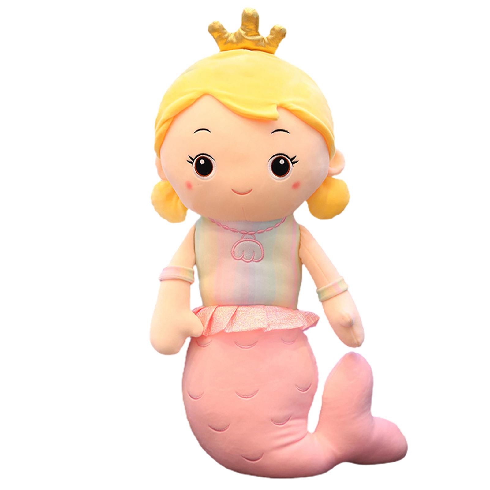 Mermaid Shape Plush Doll Stuffed Toy Ultra Soft Doll Hugging Pillow Birthday Gift for Kids Fans