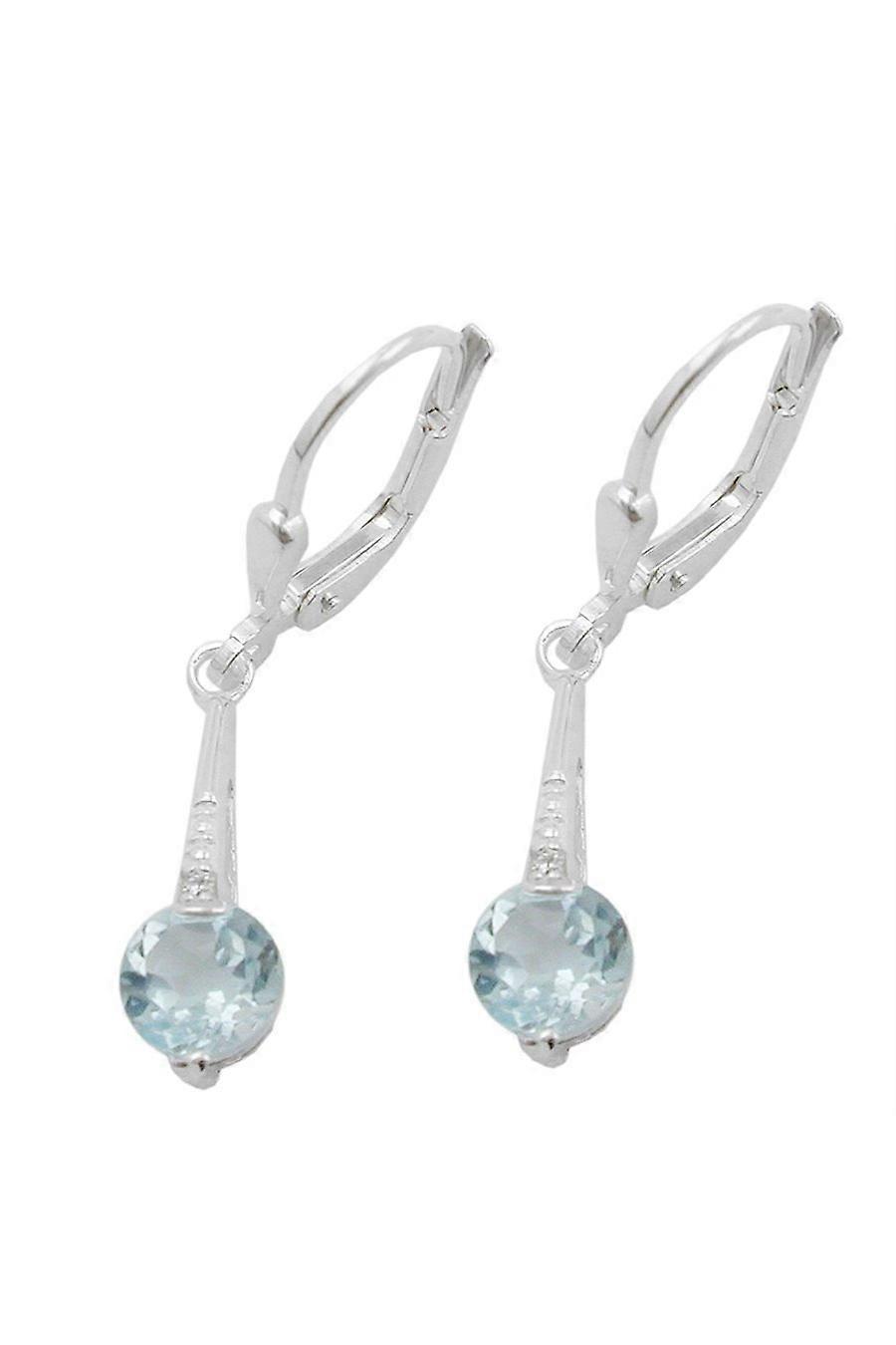 Leverback Earrings Blue Zirconia Silver 925 - Gl90285