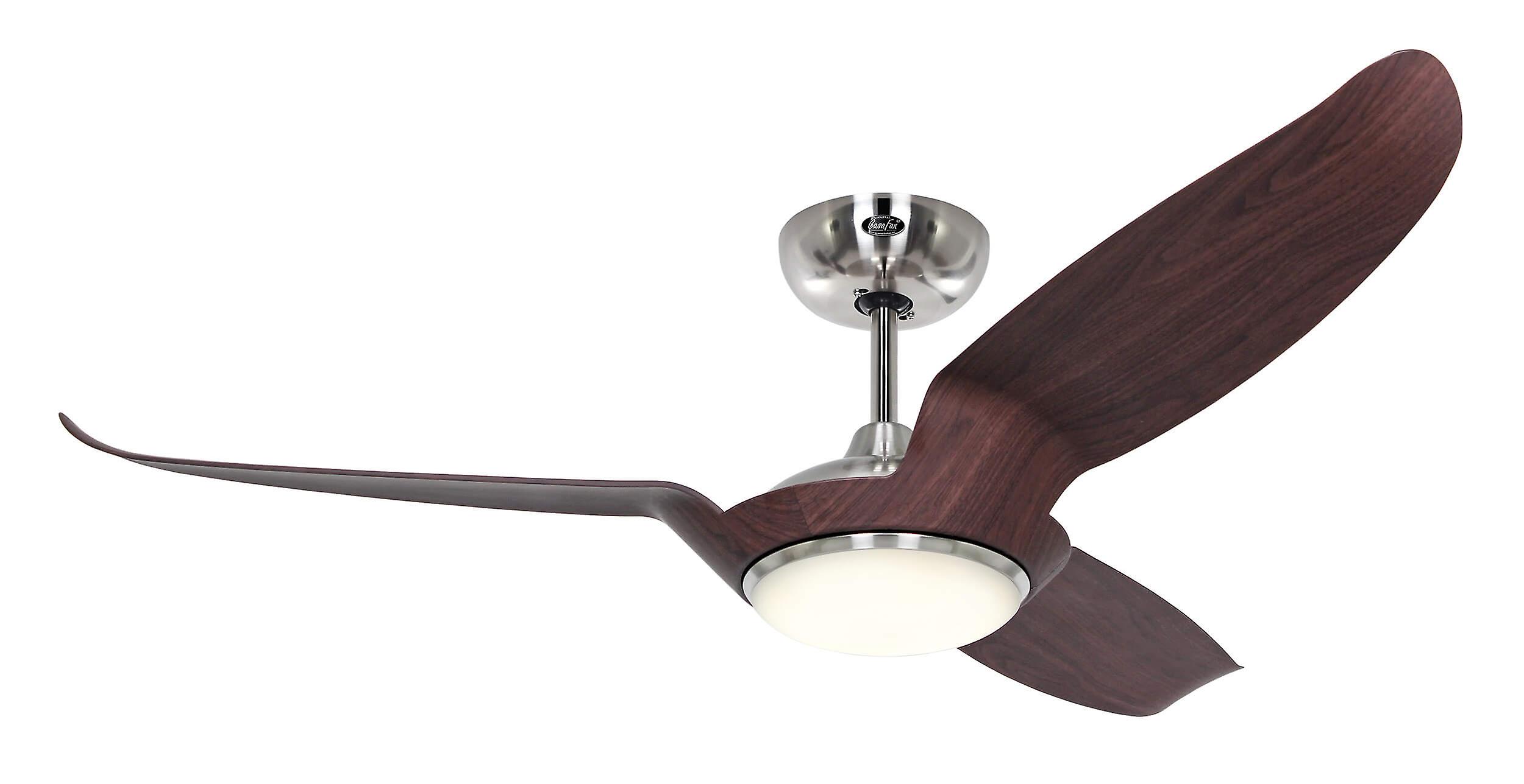 DC ceiling fan Eco Talos Chrome / Walnut with LED &amp; remote
