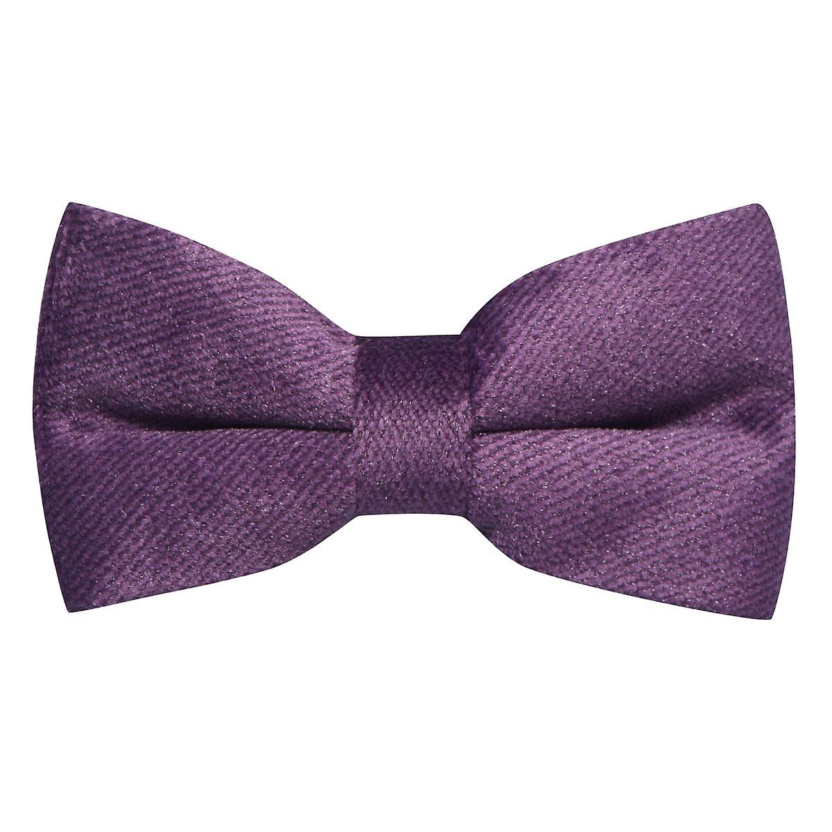 Deep Purple Textured Velvet Bow Tie