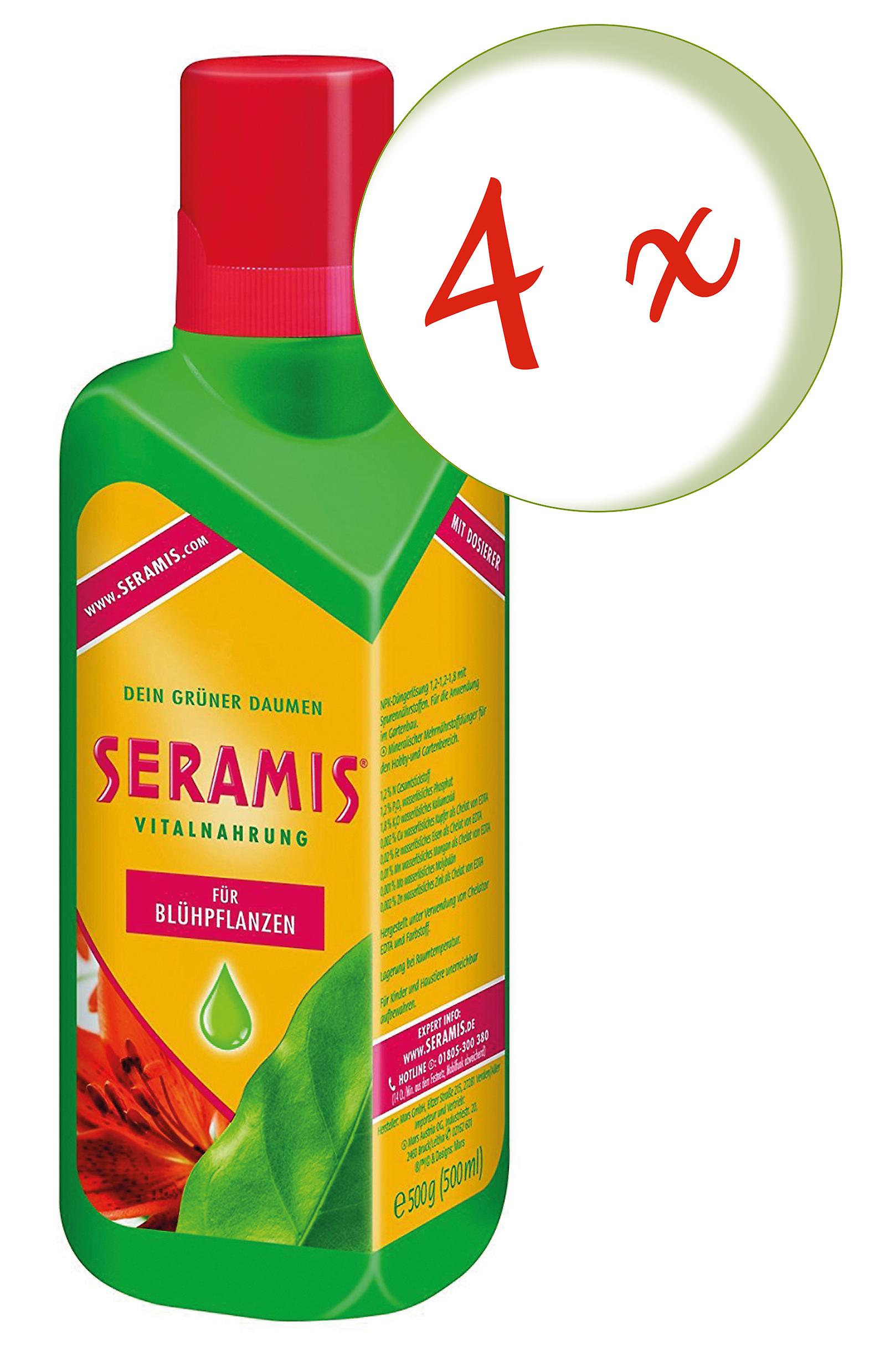 4 x SERAMIS® vital food for flowering plants, 500 ml