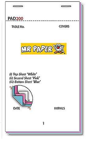 Restaurant Pads / Waiter Order Pads - 3 Ply Multicoloured