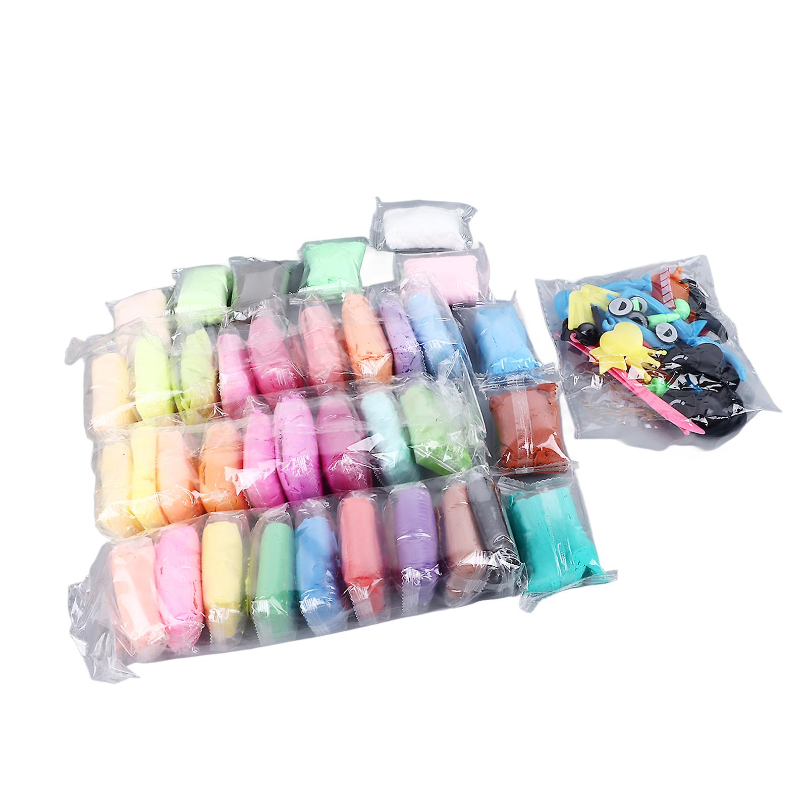 50 Colours Modelling Clay Set Soft Light Safe Easy To Mouldable Polymer Clay Set for Children Over 3 Years Old