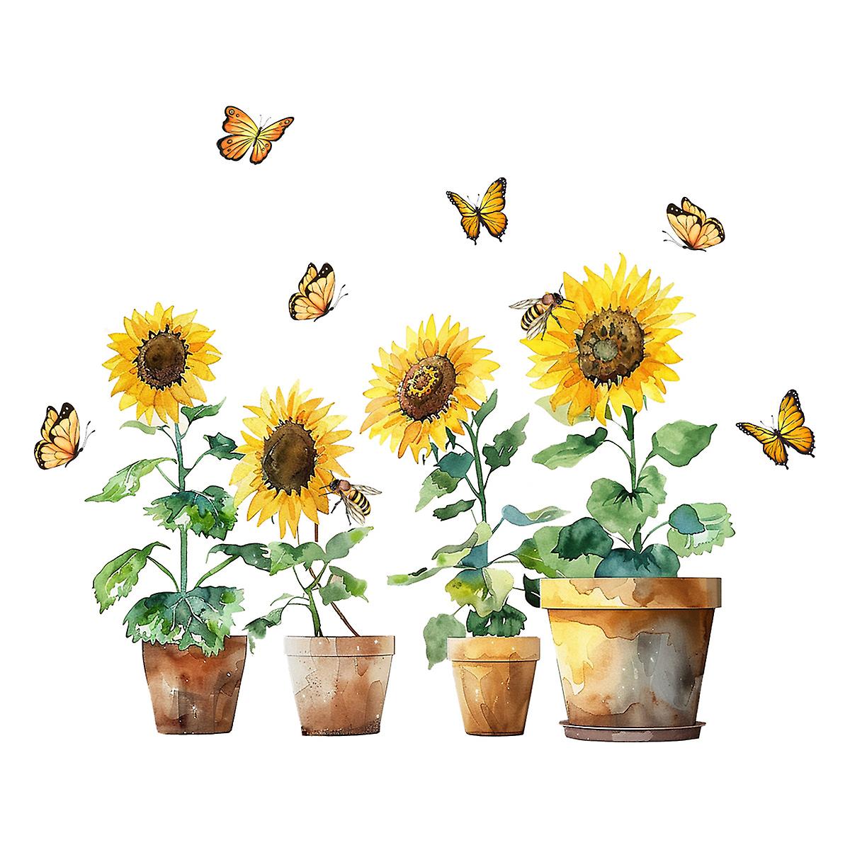 Slunečnice Potted Butterfly Window Sticker