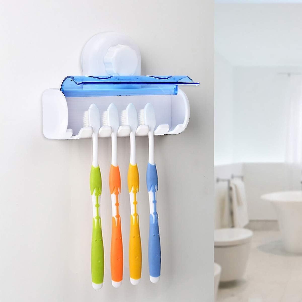 Toothbrush Rack Plastic Suction Cup Toothbrush Holding Shelf for Bathroom