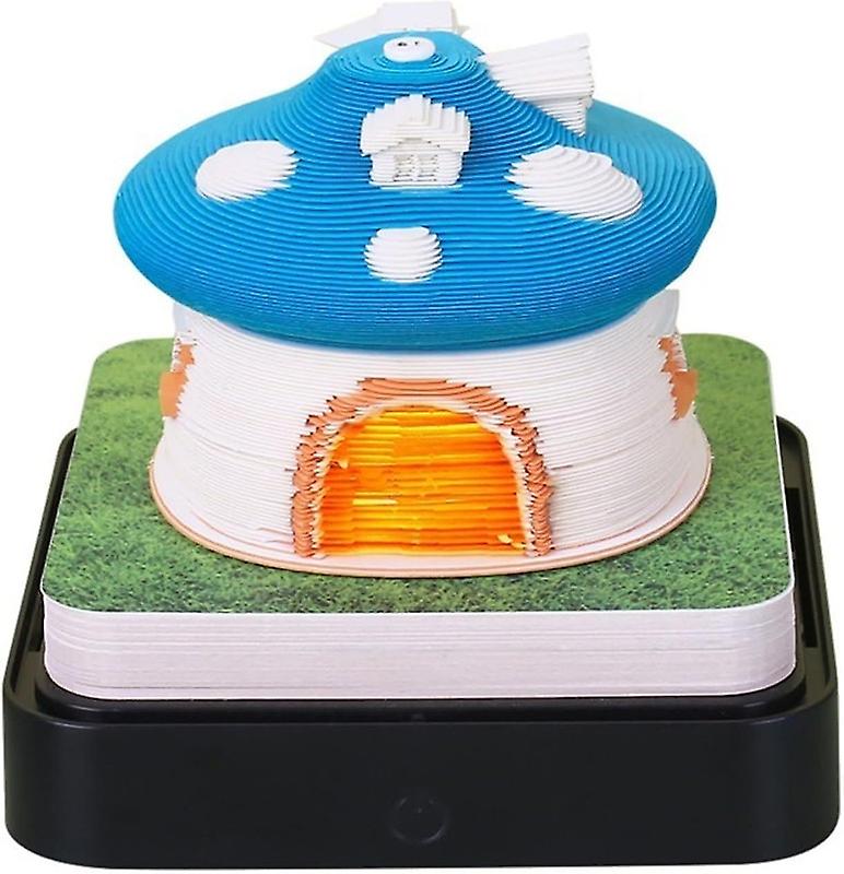 Desk Calendar With Lights, 2024 Calendar Memo Pad Paper Art, Day-to-day 3d Notepad Paper Carving Orn