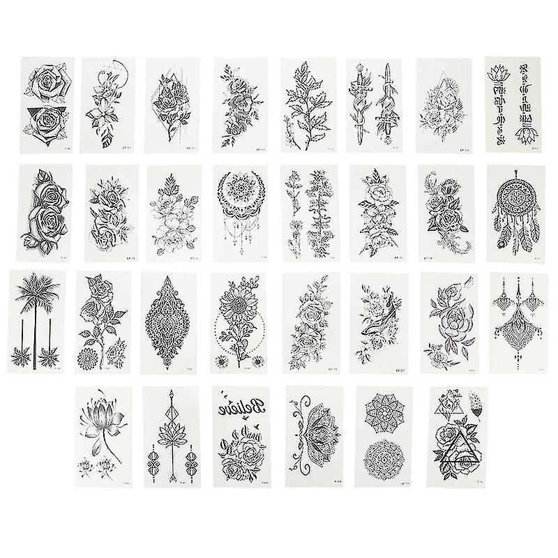 30pcs Pretty Flower Tattoos